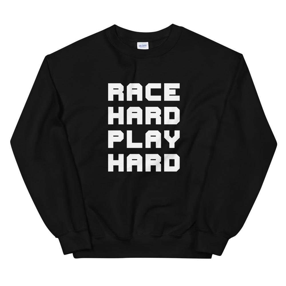 RACE HARD PLAY HARD Sweatshirt Embattled Clothing Black S 