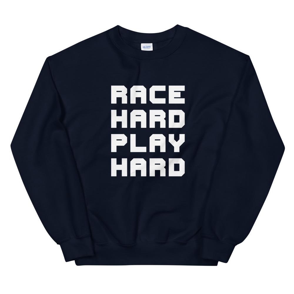 RACE HARD PLAY HARD Sweatshirt Embattled Clothing Navy S 
