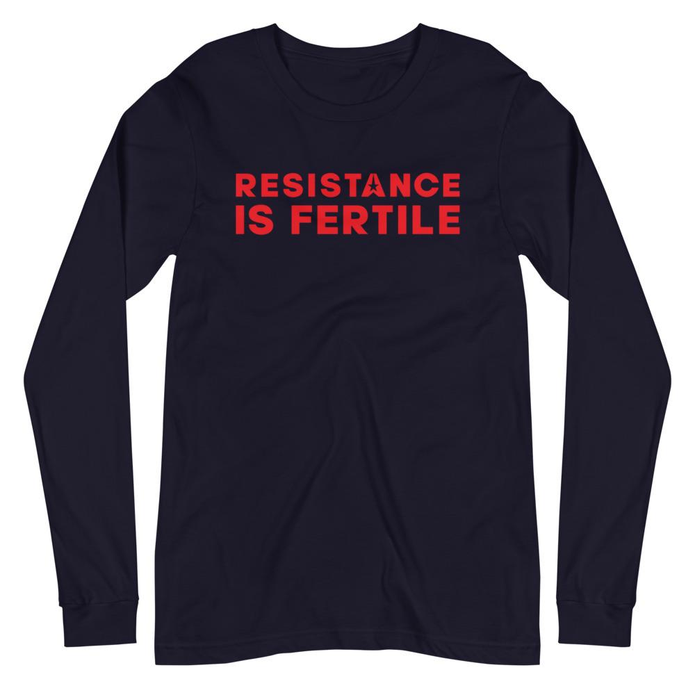 RESISTANCE IS FERTILE Long Sleeve Tee Embattled Clothing Navy XS 