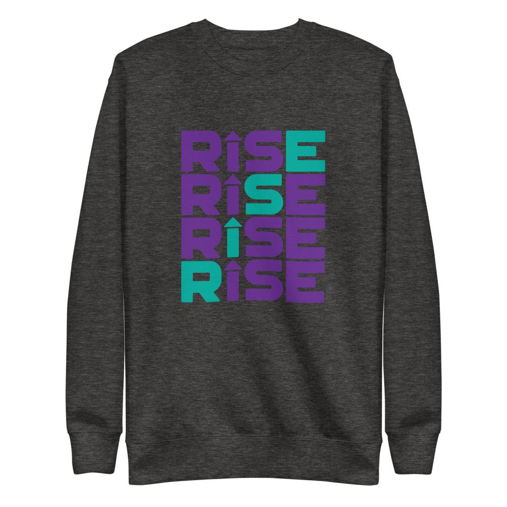 RISE PATTERN Fleece Pullover Embattled Clothing Charcoal Heather S 