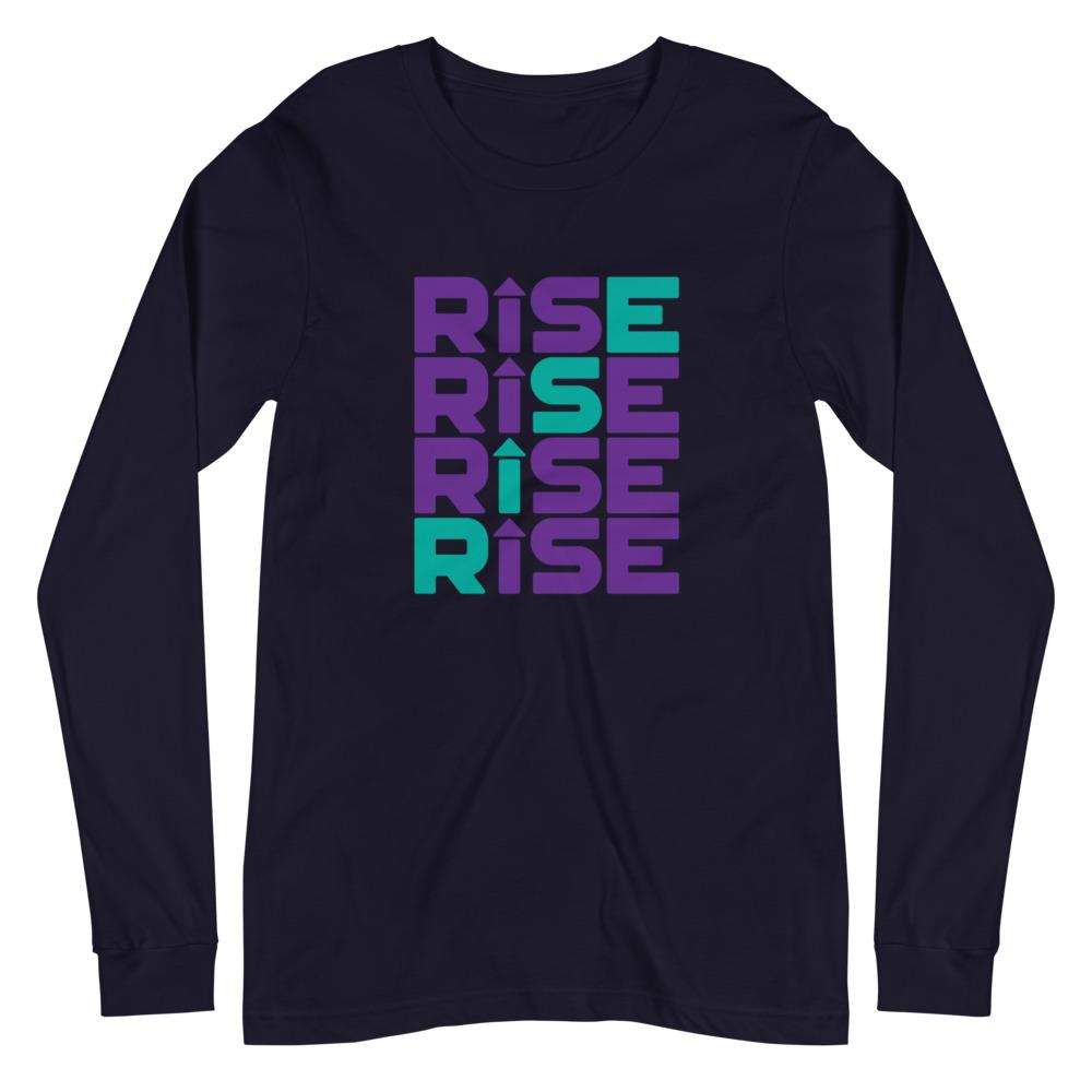 RISE PATTERN Long Sleeve Tee Embattled Clothing Navy XS 