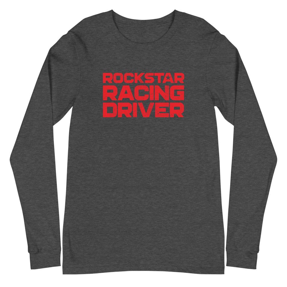 ROCKSTAR RACING DRIVER (LASER RED) Long Sleeve Tee Embattled Clothing Dark Grey Heather XS 