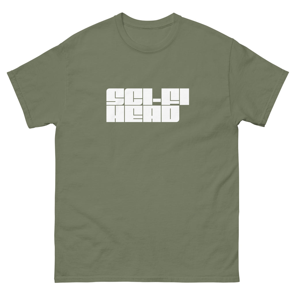 SCI-FI HEAD (CYBER WHITE) Men's classic tee Embattled Clothing Military Green S 