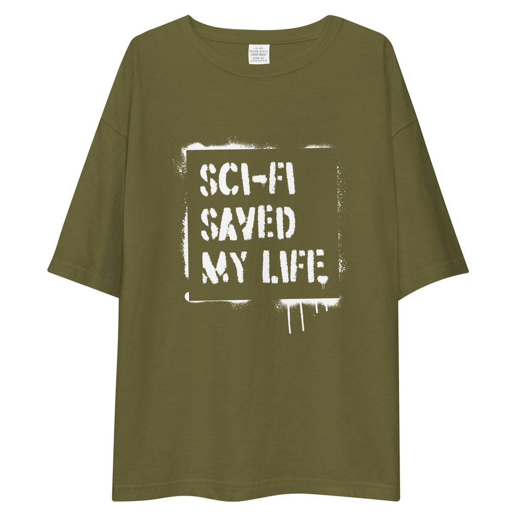 SCI-FI SAVED MY LIFE 2.0 oversized t-shirt Embattled Clothing City Green S 