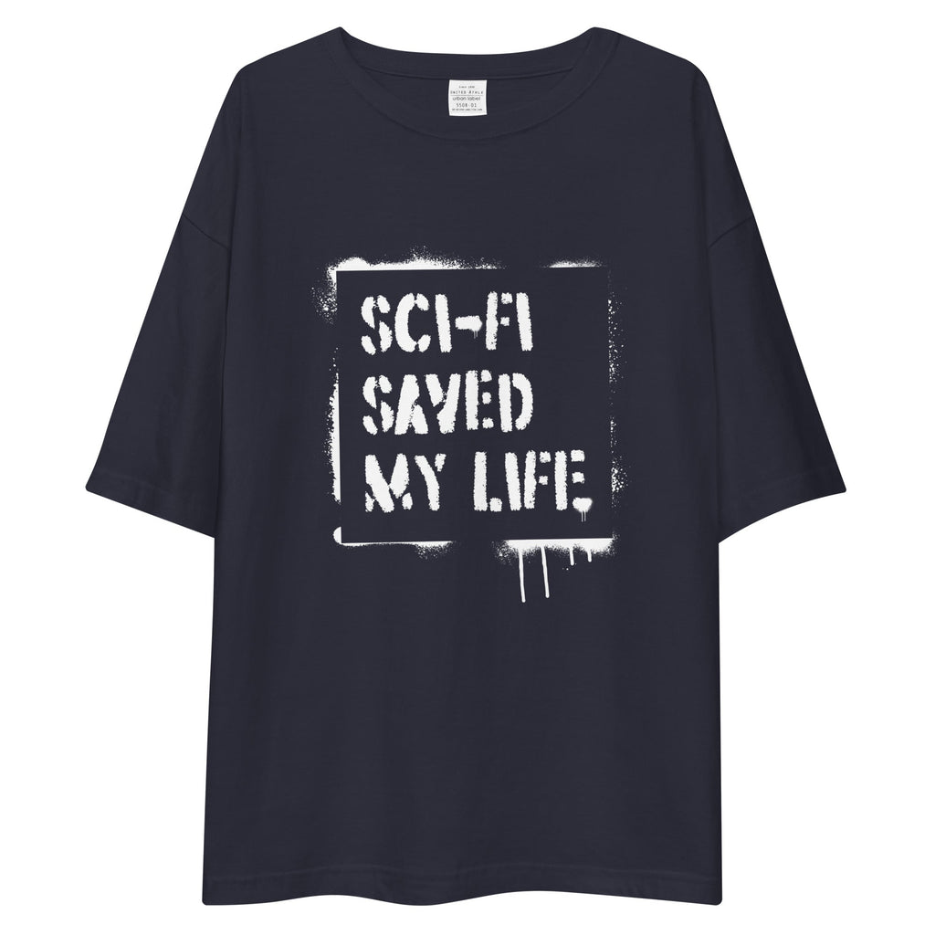 SCI-FI SAVED MY LIFE 2.0 oversized t-shirt Embattled Clothing Navy S 