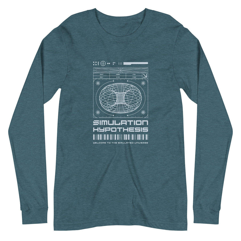 SIMULATED UNIVERSE Long Sleeve Tee Embattled Clothing Heather Deep Teal XS 
