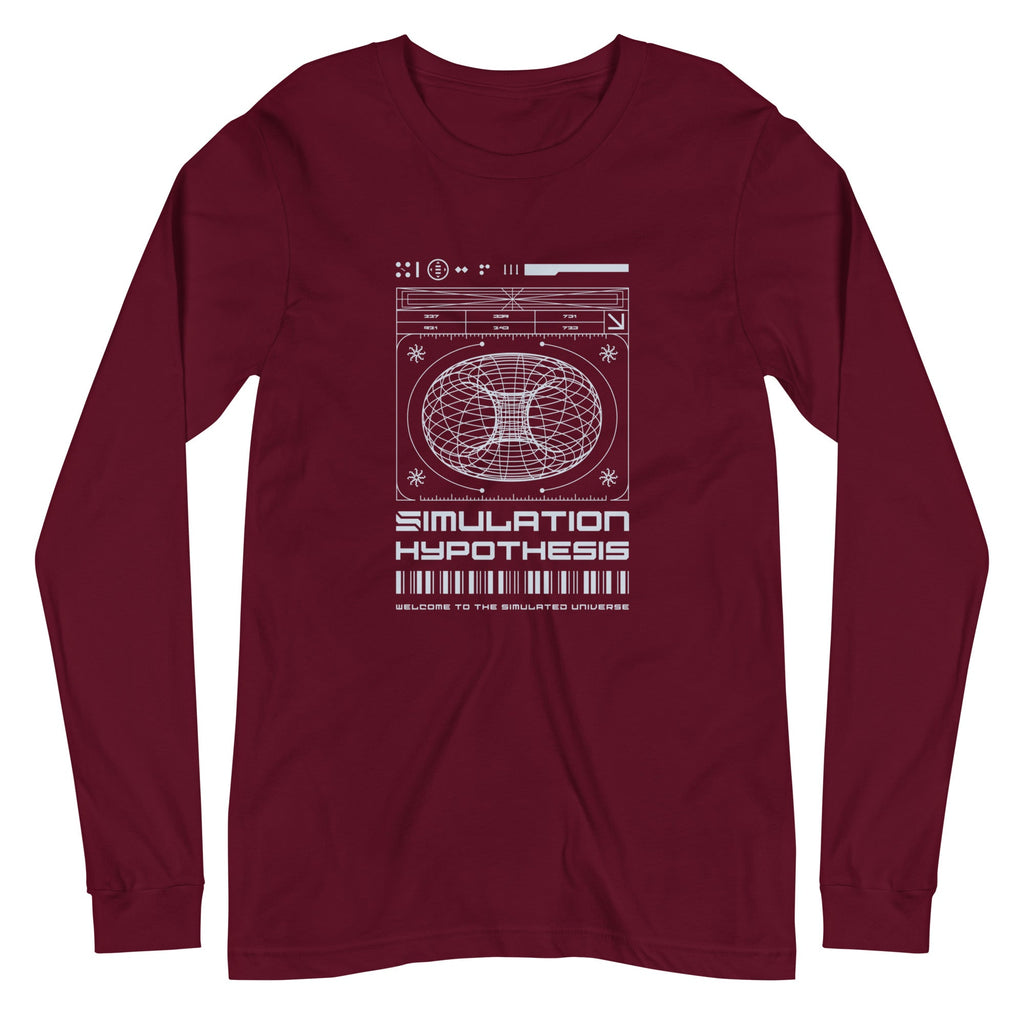 SIMULATED UNIVERSE Long Sleeve Tee Embattled Clothing Maroon XS 