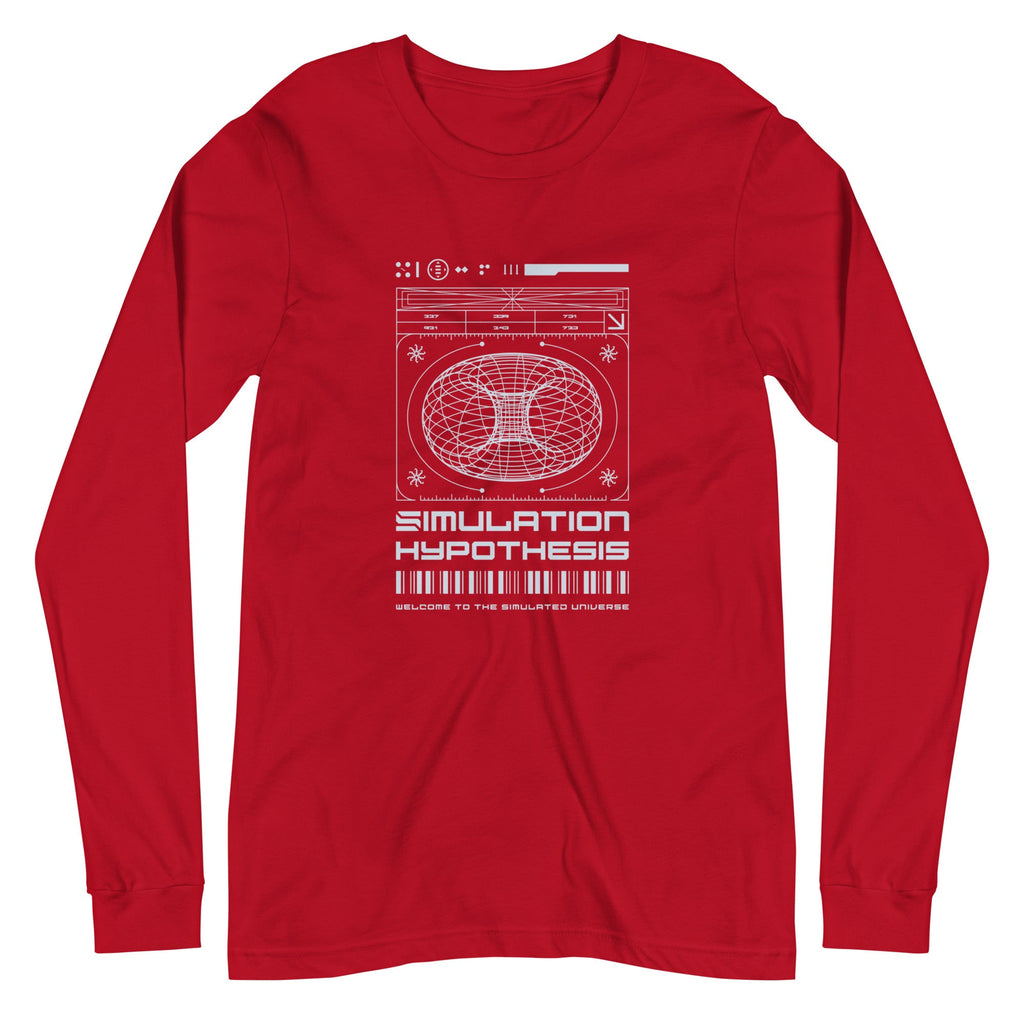 SIMULATED UNIVERSE Long Sleeve Tee Embattled Clothing Red XS 