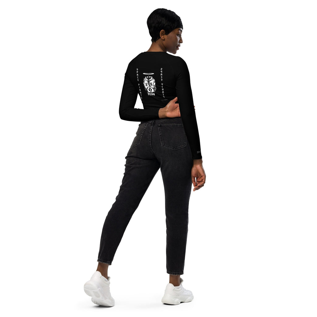 SPACE PIRATE 4.0 (CYBER-BLACK) Recycled long-sleeve crop top Embattled Clothing 