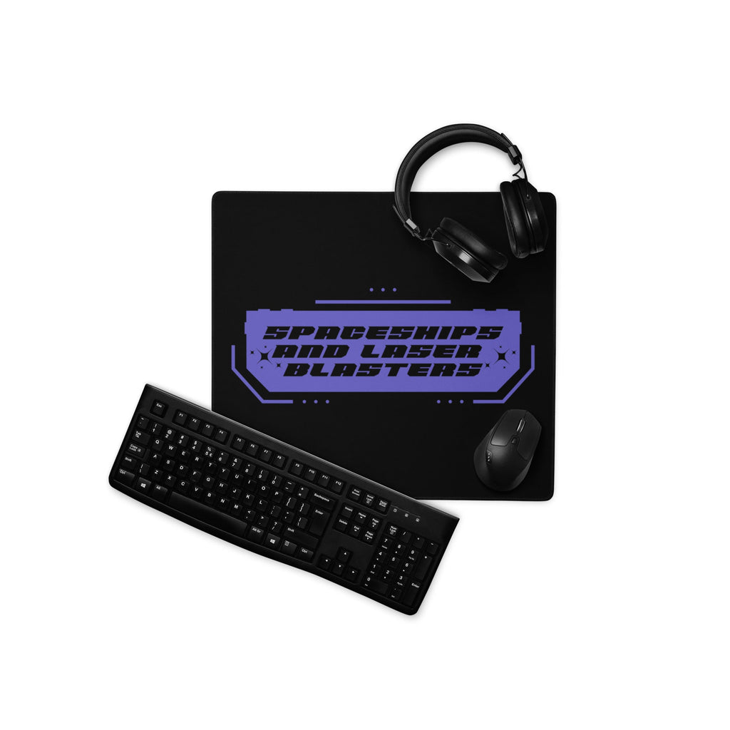 SPACESHIPS AND LASER BLASTERS (NEBULA PURPLE) Gaming mouse pad Embattled Clothing 18″×16″ 