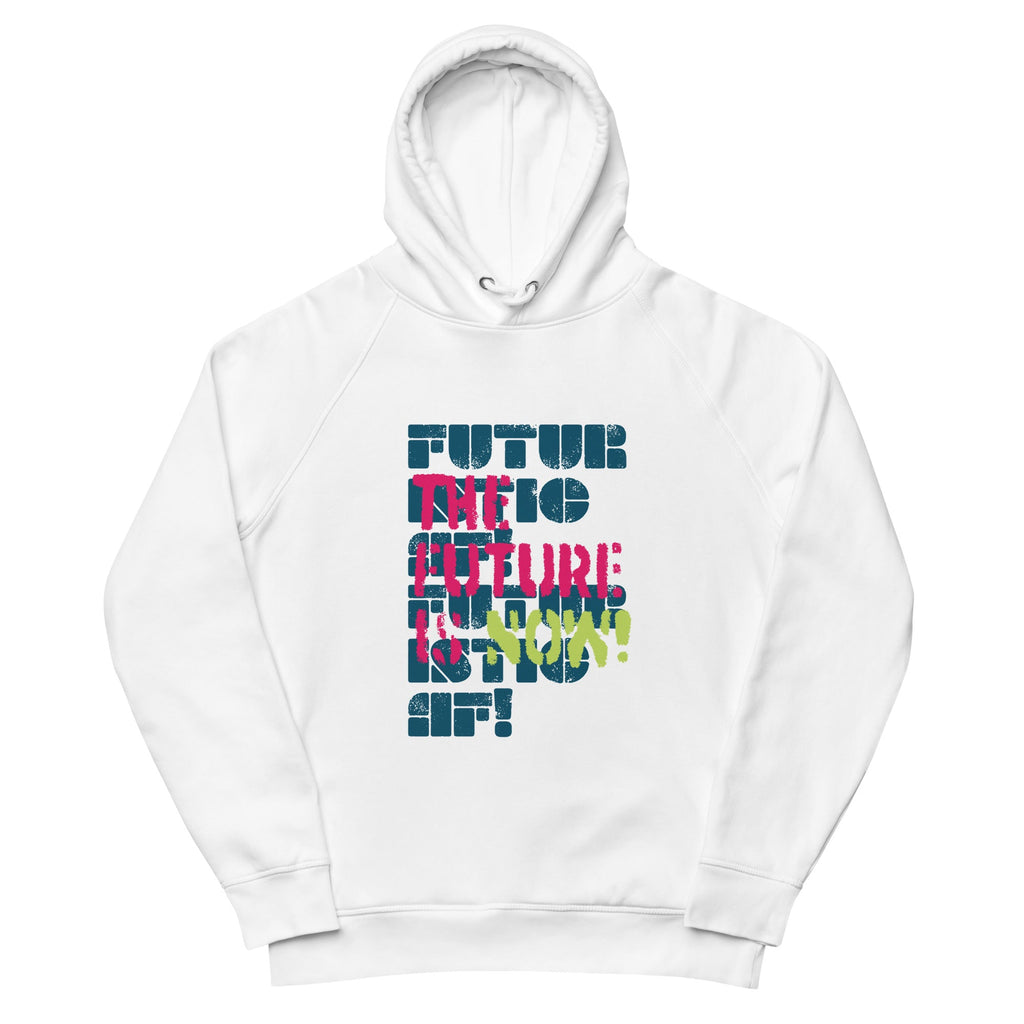 THE FUTURE IS NOW! pullover hoodie Embattled Clothing White S 