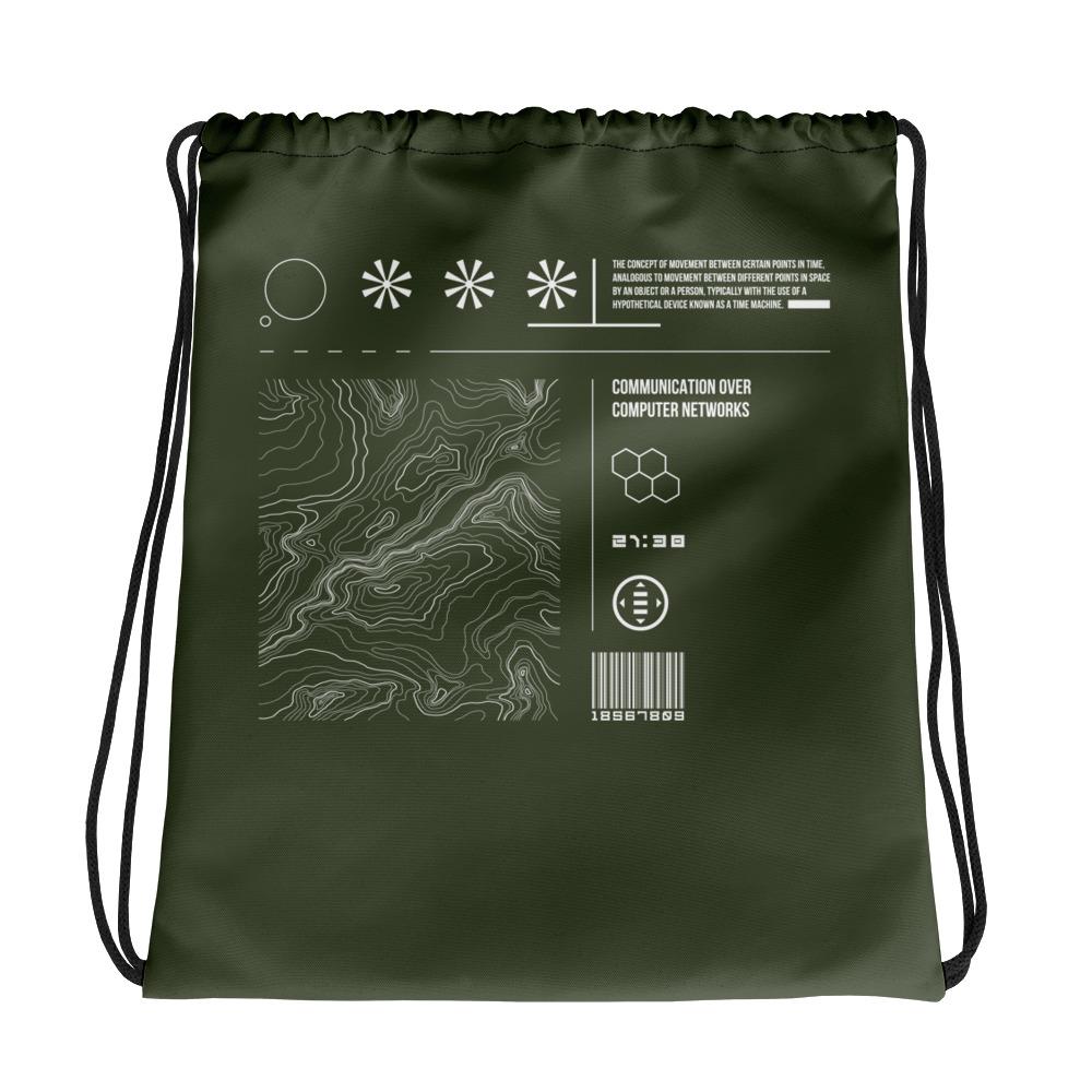 TIME TRAVELER - HOLOGRAPHIC MAP (ARMY) Drawstring bag Embattled Clothing 