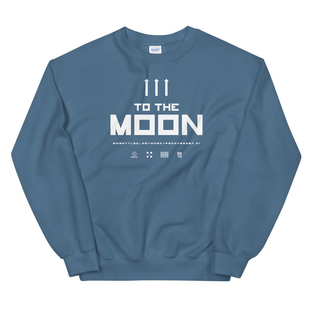 TO THE MOON 2.0 Sweatshirt Embattled Clothing Indigo Blue S 