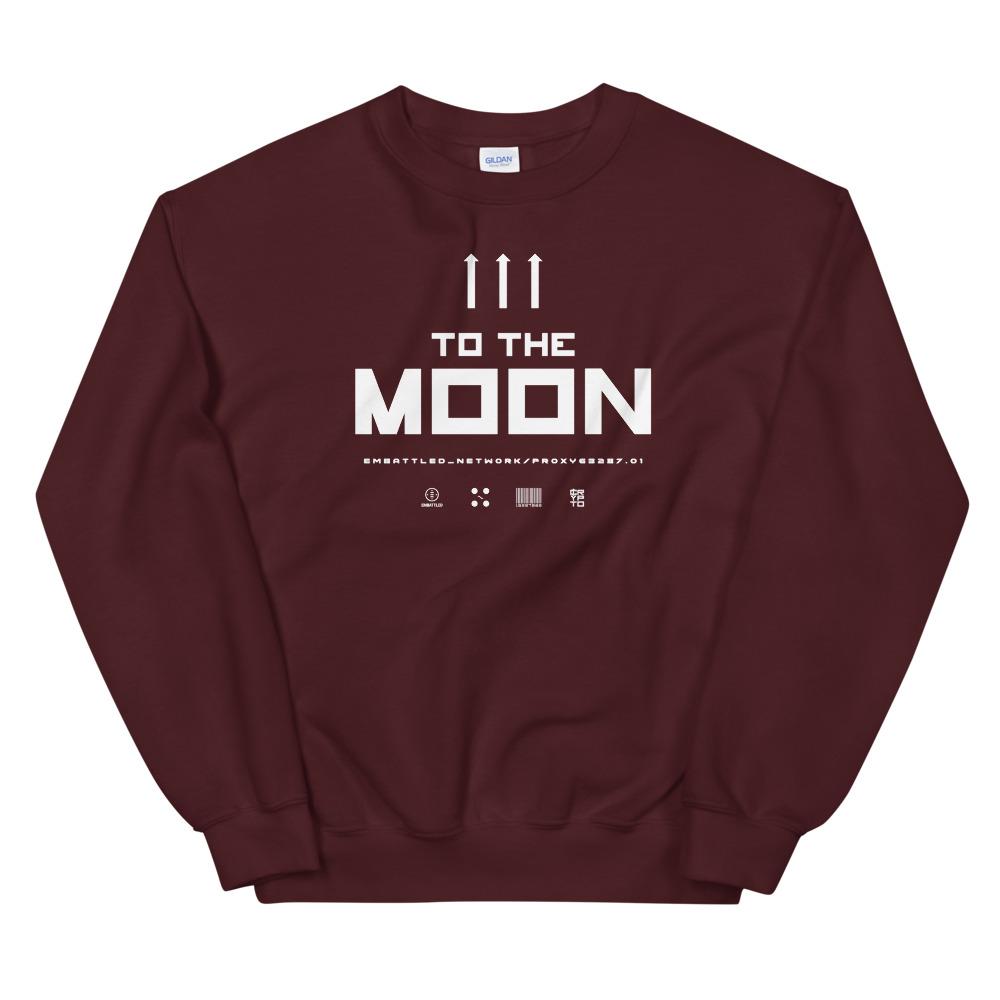 TO THE MOON 2.0 Sweatshirt Embattled Clothing Maroon S 