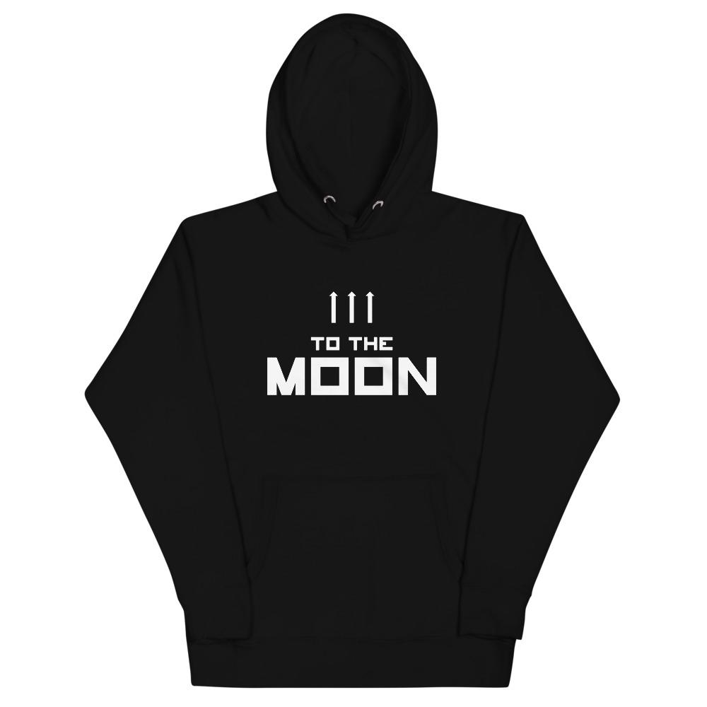 TO THE MOON Hoodie Embattled Clothing Black S 