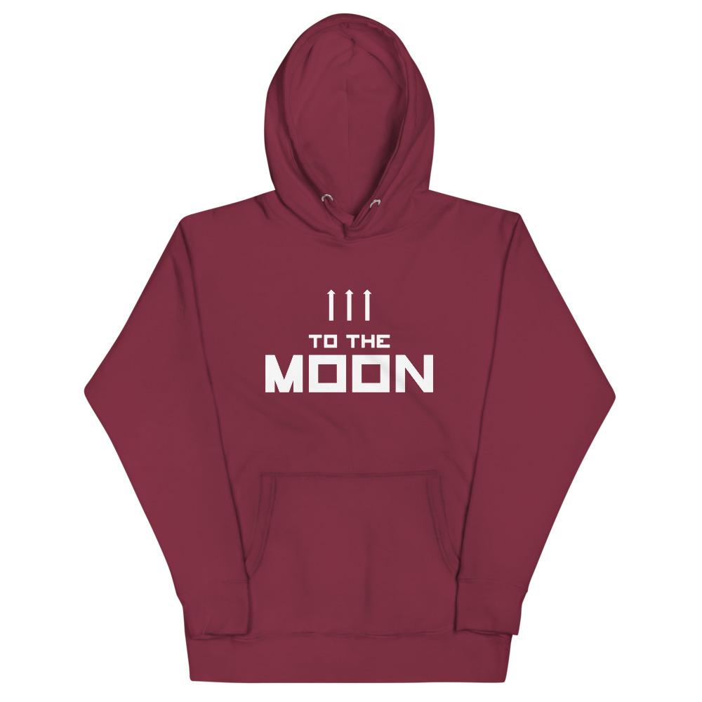 TO THE MOON Hoodie Embattled Clothing Maroon S 