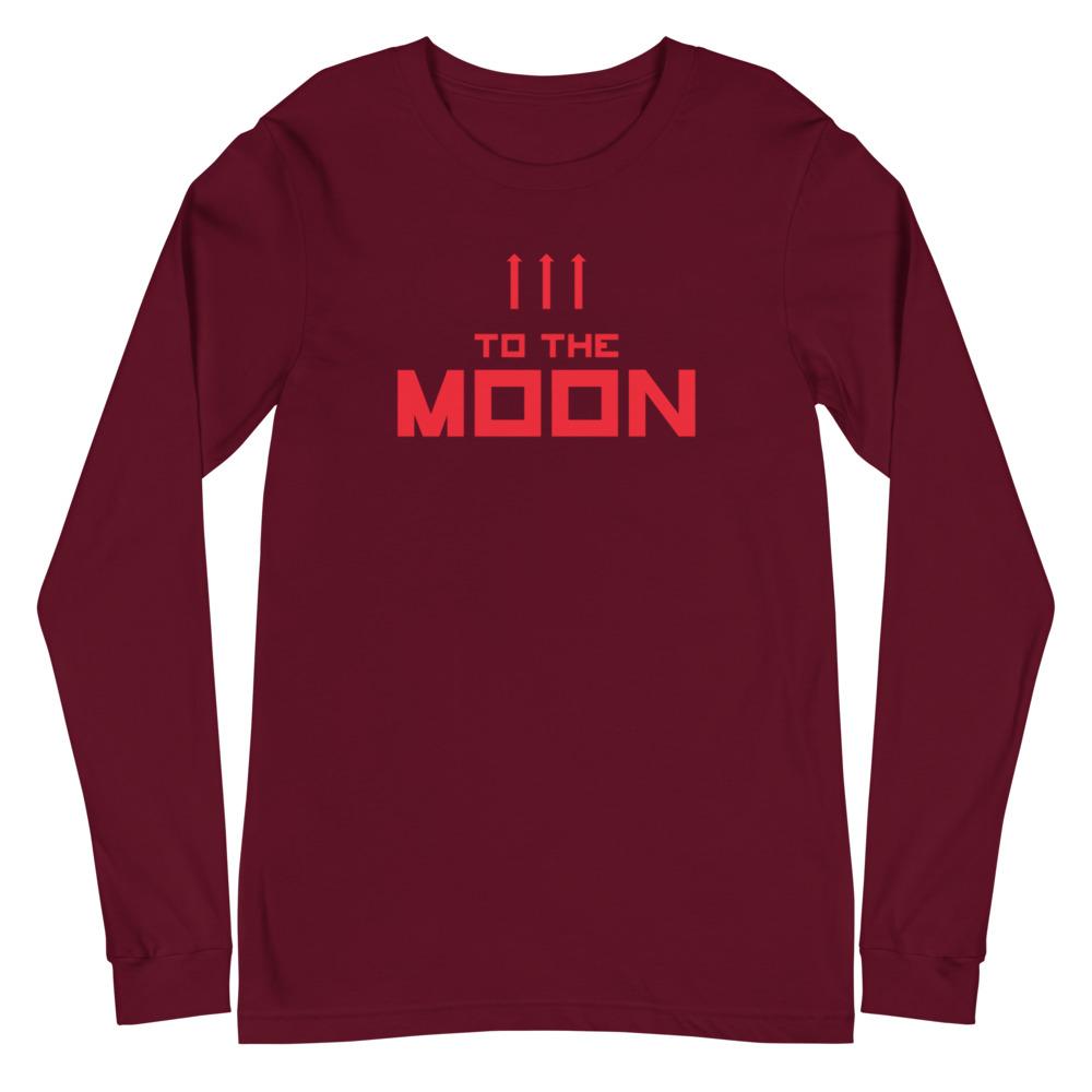 TO THE MOON Long Sleeve Tee Embattled Clothing Maroon XS 