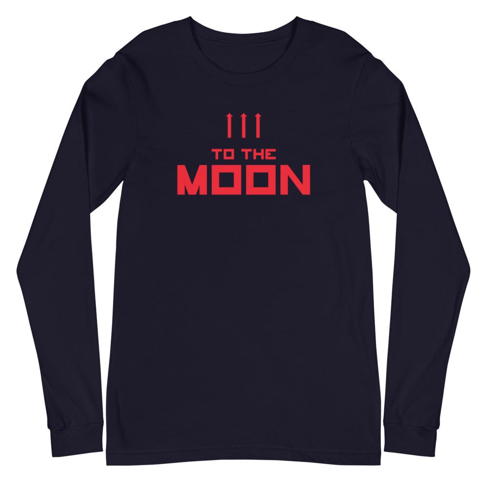 TO THE MOON Long Sleeve Tee Embattled Clothing Navy XS 