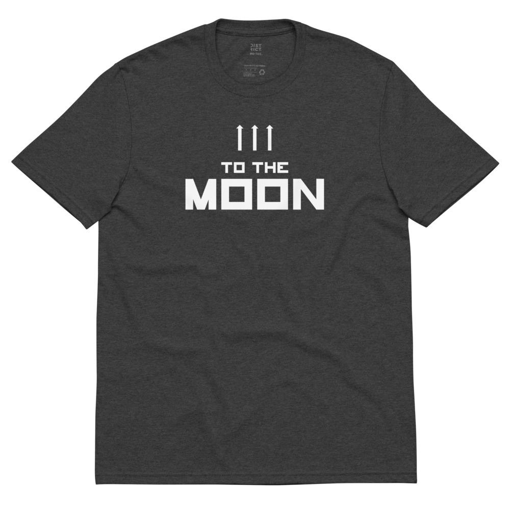 TO THE MOON recycled t-shirt Embattled Clothing Charcoal Heather S 