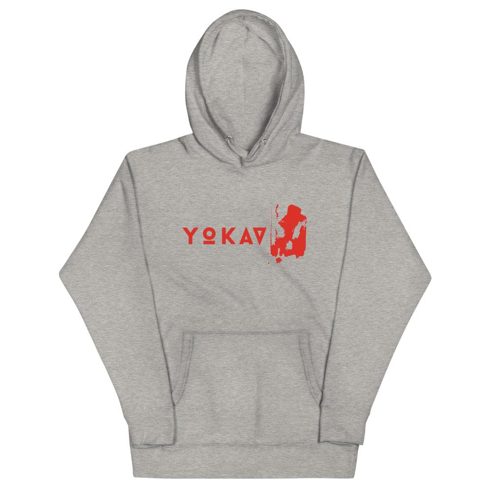 YOKAV LOGO (GAMMA RED) Hoodie Embattled Clothing Carbon Grey S 