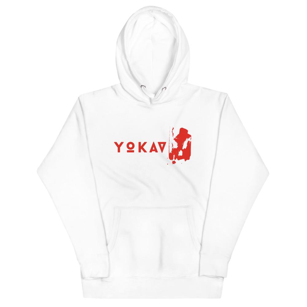 YOKAV LOGO (GAMMA RED) Hoodie Embattled Clothing White S 