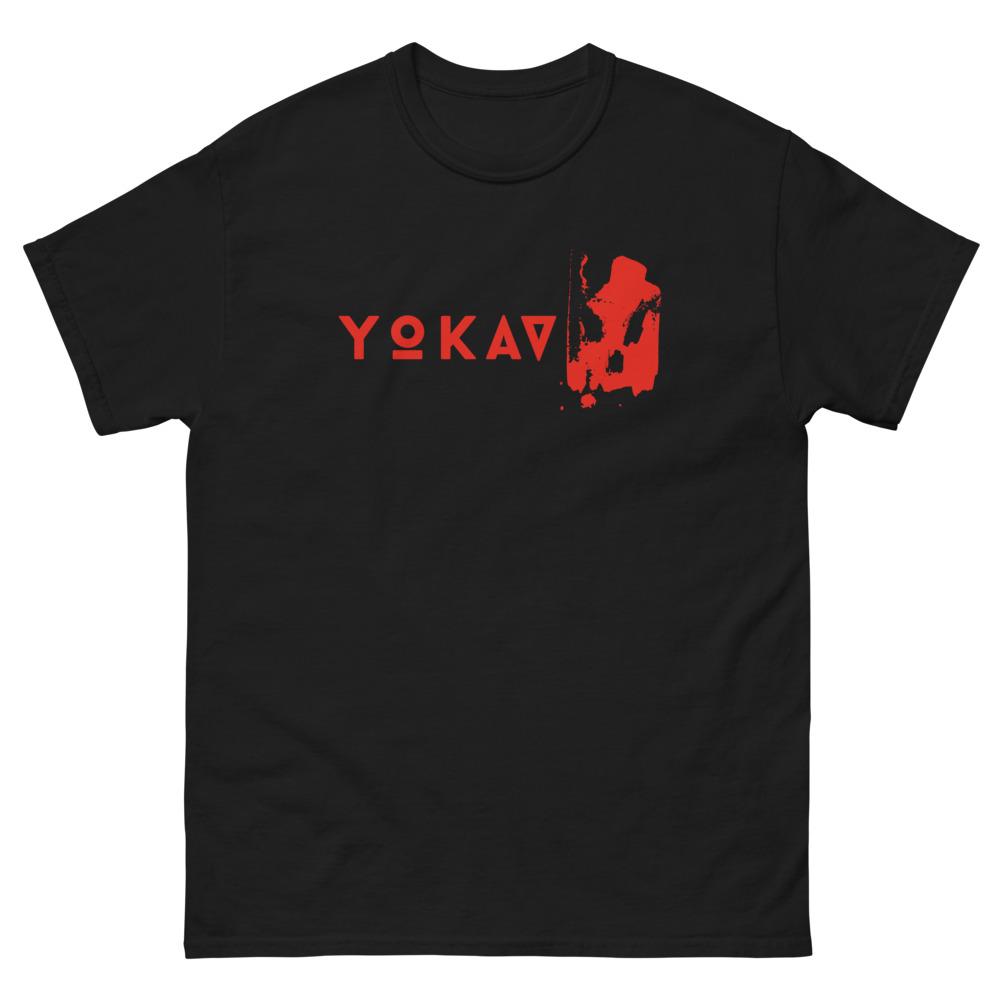 YOKAV LOGO (GAMMA RED) Men's heavyweight tee Embattled Clothing Black S 