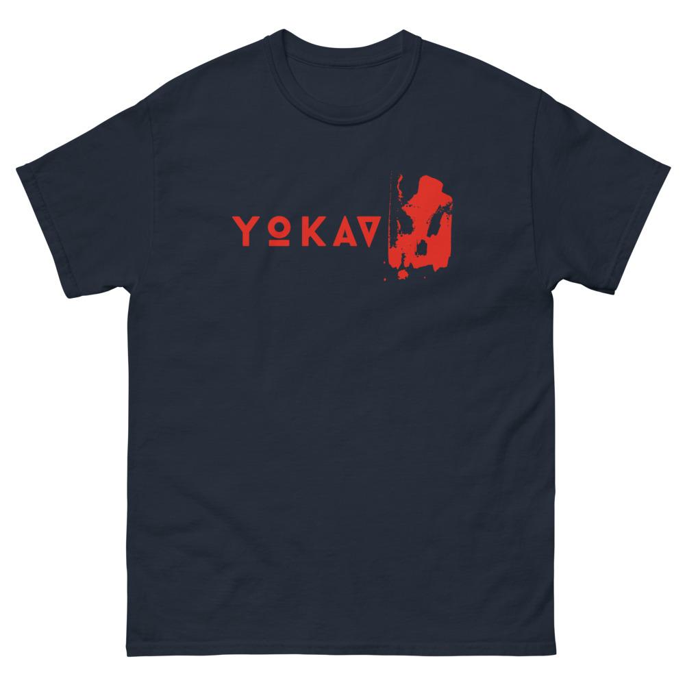 YOKAV LOGO (GAMMA RED) Men's heavyweight tee Embattled Clothing Navy S 