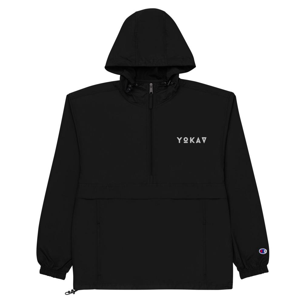 YOKAV LOGOTYPE (GHOST) Embroidered Champion Packable Jacket Embattled Clothing Black S 