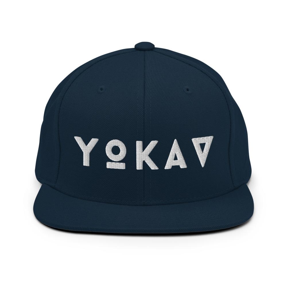 YOKAV LOGOTYPE (GHOST) Snapback Hat Embattled Clothing Dark Navy 