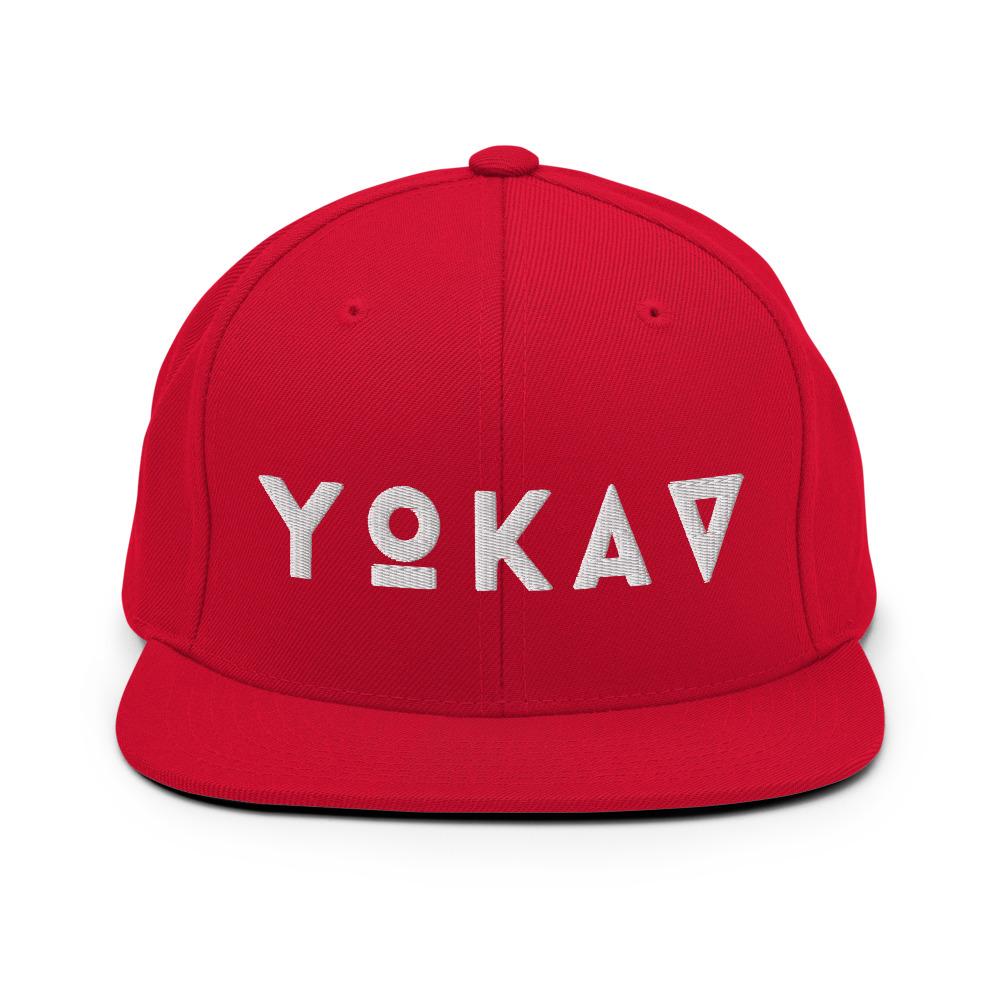 YOKAV LOGOTYPE (GHOST) Snapback Hat Embattled Clothing Red 